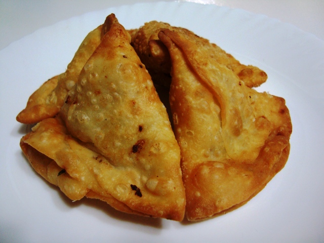 A hot samosa on a cold winter night