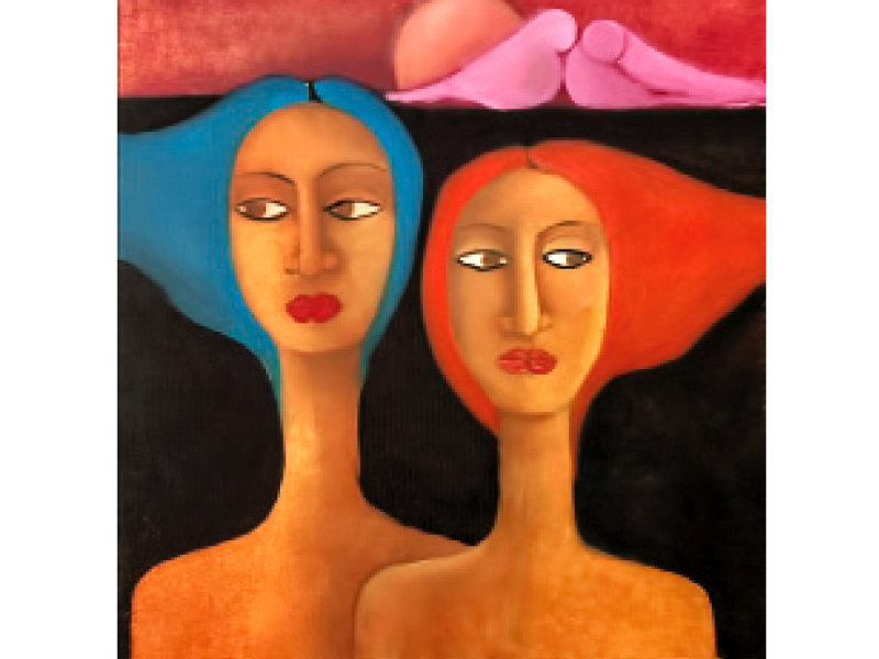 Bold colours across a canvas