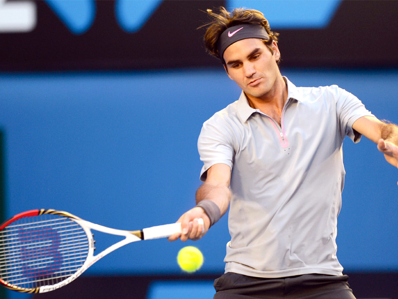 Federer, who is bidding for his fifth Australian Open crown, booked his spot in the fourth round with an easy, straight-sets victory over local hope Tomic yesterday. PHOTO: AFP