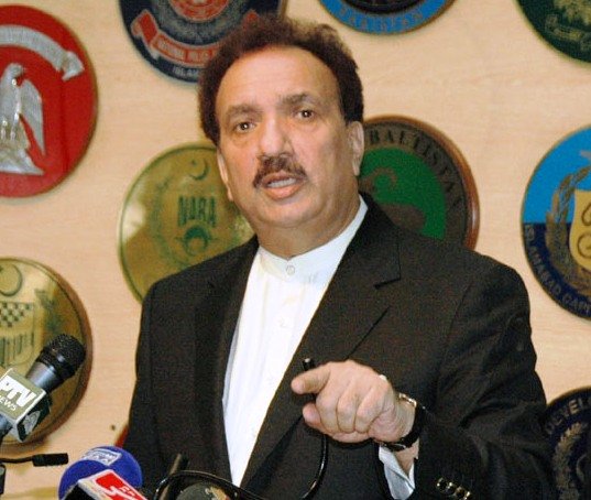 File photo of Interior Minister Rehman Malik.  PHOTO: PID/FILE