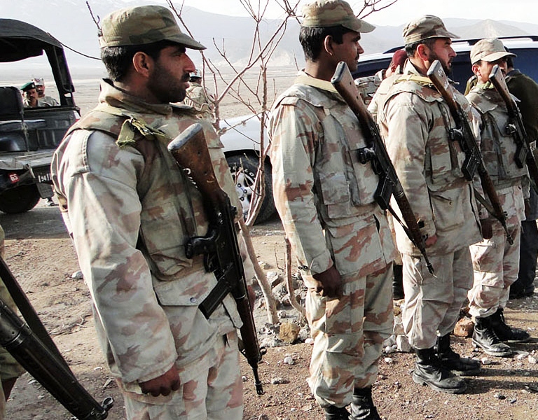 An old photo of security forces. PHOTO: FILE