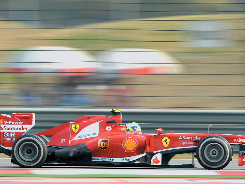 Ferrari’s Felipe Massa recorded the fastest time in yesterday’s second practice session in Shanghai. PHOTO: AFP