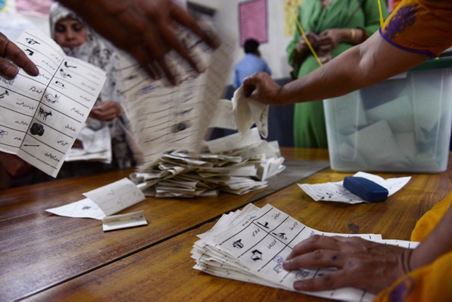 The commission had withheld polling at 43 polling stations in NA-250 following massive irregularities. PHOTO: AFP/FILE