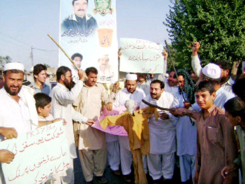 Protesters burn Yousafzai's effigy for saying that the Mardan suicide blast“wasn’t doomsday.”