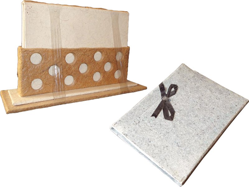 Eco-friendly homemade paper is only taken seriously as wedding ware.