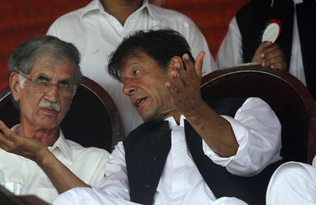 CM Khyber-Pakhtunkhwa and PTI Chairman, Imran Khan. PHOTO: REUTERS/FILE