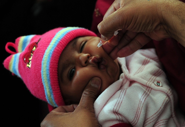 Rains across all four provinces have delayed a polio vaccination campaign that was to begin on the 13th of this month. PHOTO: AFP
