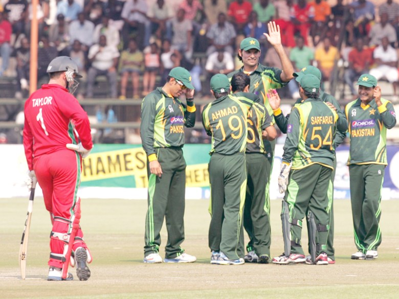 Misbah’s 67 proved to be the top score in the game as Pakistan posted a total of 260 for six, before bowling Zimbabwe out in 40 overs to win by 108 runs and complete a 2-1 series victory. PHOTO: AFP
