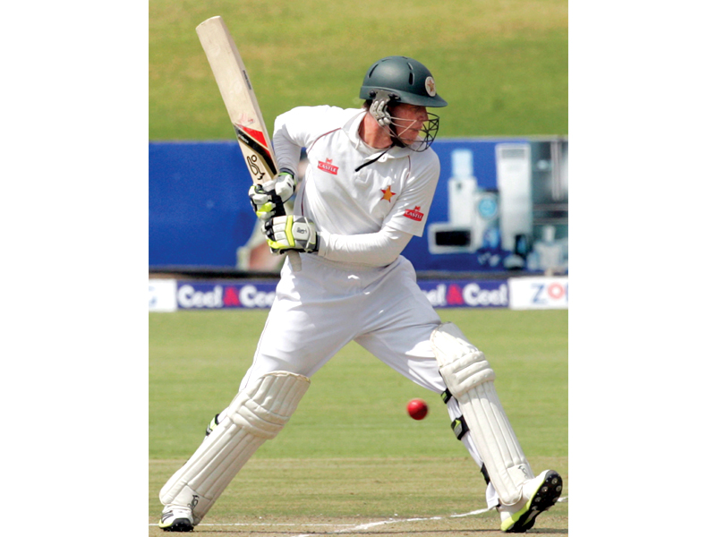 A 127-run partnership between Malcolm Waller and debutant Sikandar Raza helped Zimbabwe to a slender 32-run lead over Pakistan at the end of the second day of the first Test. PHOTO: AFP