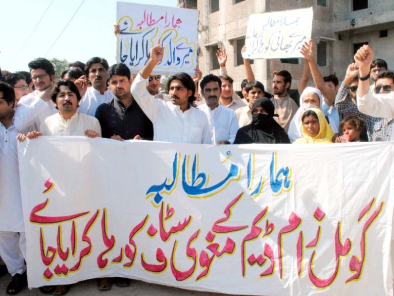 Family of eighth kidnapped worker remains optimistic, even though he appeared to be dead in a TTP video released last year. PHOTO: PPI