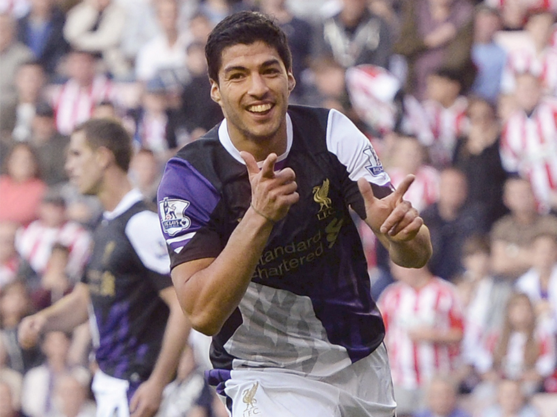 Suarez scored two goals against Sunderland in his first appearance in the Premier League after his 10-match ban. PHOTO: REUTERS