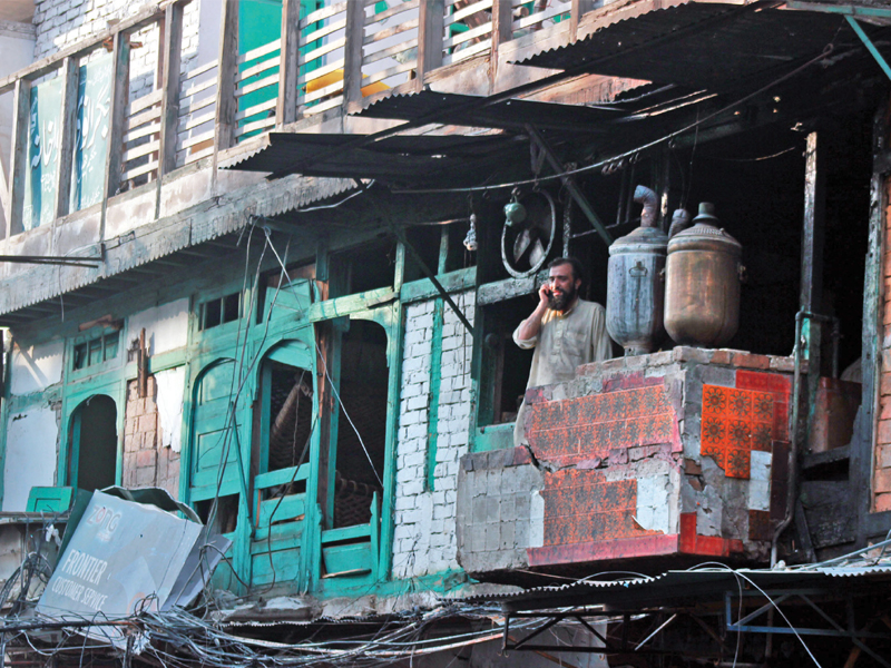 Durrani was visiting the blast site where 42 people were killed on Sunday. PHOTO: MUHAMMAD IQBAL/EXPRESS