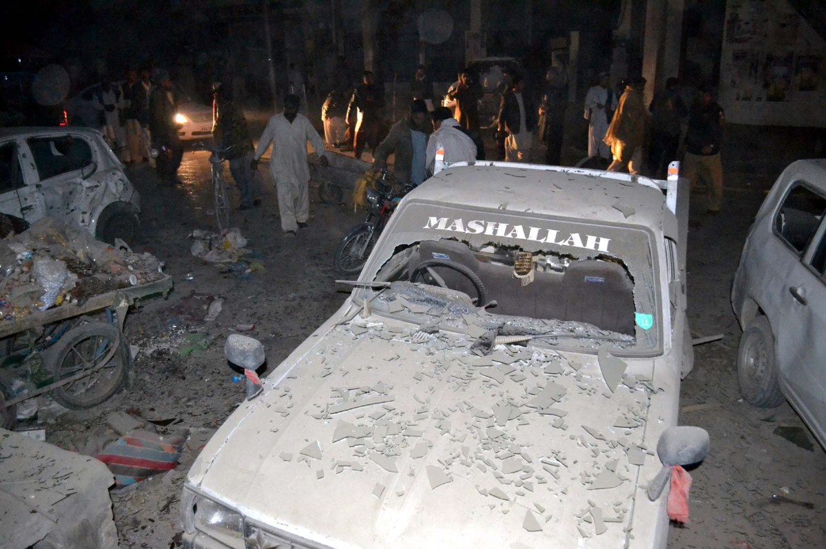 The apparent target of the bombing was the police checkpost. PHOTO: PPI