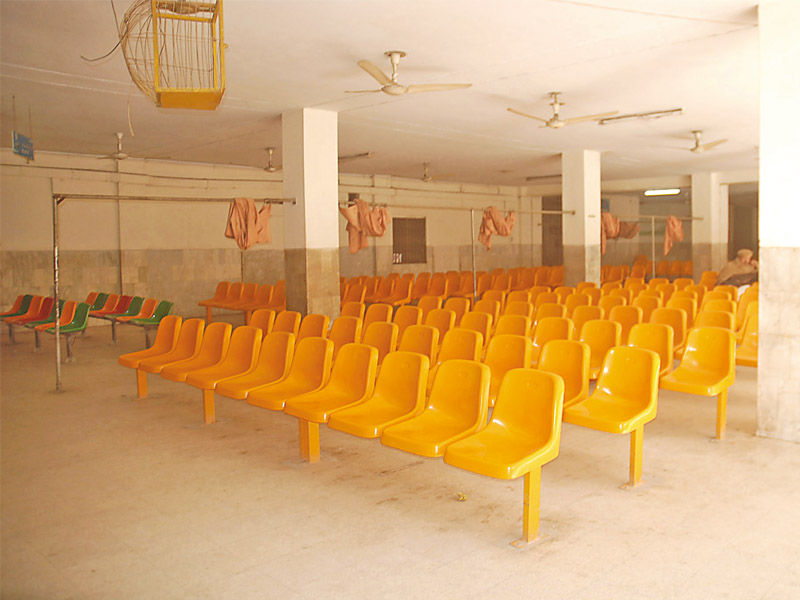 OPD in LRH lies empty as government hospitals and private clinics in the city remain shut due to strike. PHOTO: EXPRESS