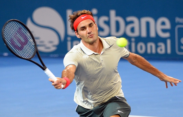 IMPRESSIVE START: Top seed Federer reached the quarter-final at the Brisbane International after outplaying Nieminen in 68 minutes with a 6-4, 6-2 score-line. PHOTO: AFP