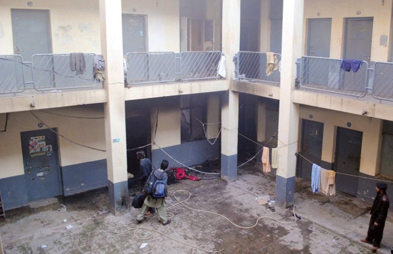 PkSF activists were accused of attacking IJT members on campus and burning three of their rooms in Block B. PHOTOS: PPI