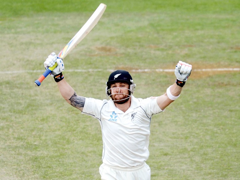 McCullum is the first New Zealand batsman to score a triple century in Test cricket. His heroics helped his team escape a certain defeat in Wellington. PHOTO: AFP