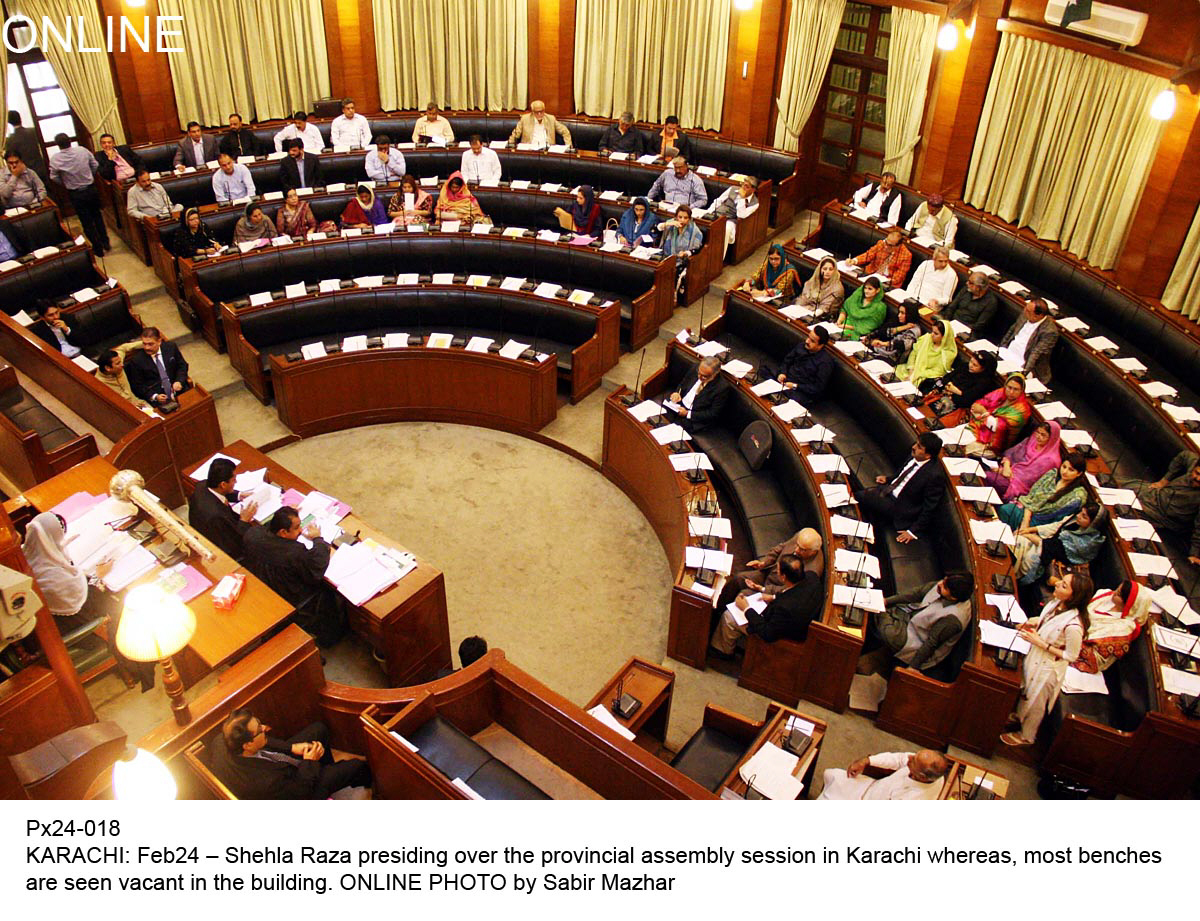 File photo of Sindh Assembly. PHOTO: ONLINE/FILE