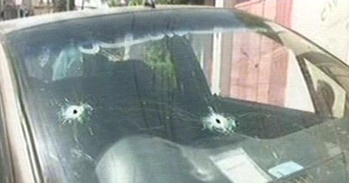 Express News screengrab showing the car that the students were in when they were attacked.