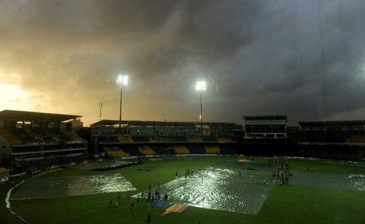 Torrential rain washed out the match between Pakistan and West Indies. PHOTO: AFP