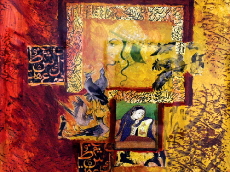 Two miniature paintings by Samina Ali Akhtar on display at Nomad. PHOTO: MYRA IQBAL/EXPRESS