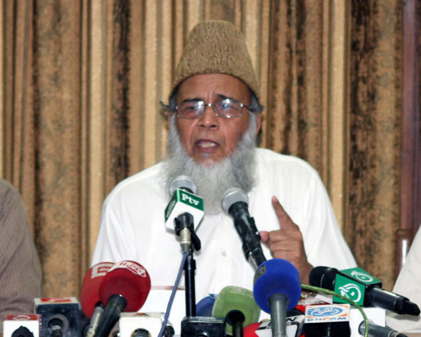 JI chief Syed Munawwar Hasan. PHOTO: NNI