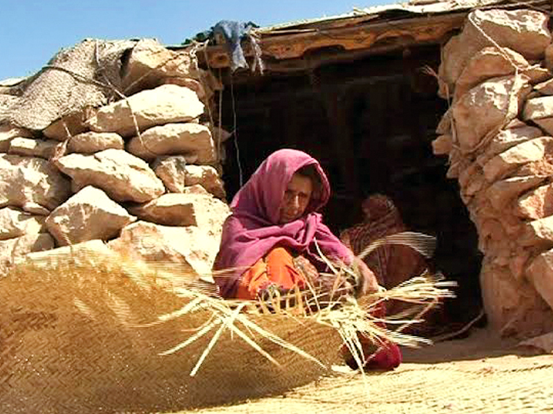 Women make plaited rugs called chatai and take it 56 kilometres down the hill to the Wahi Pandi, where they are sold in markets. DESIGN: MUNIRA ABBAS