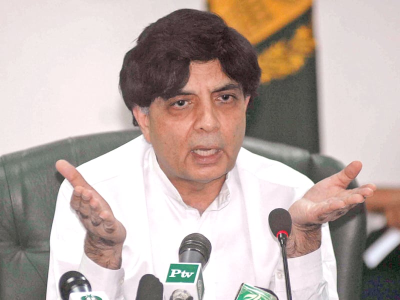 Interior Minister Chaudhry Nisar. PHOTO: APP