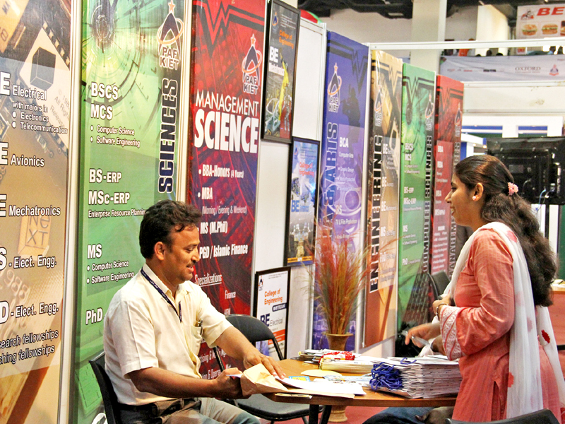 Many views of the Express Education Expo, which drew to a close on Sunday. PHOTO: AYESHA MIR/EXPRESS
