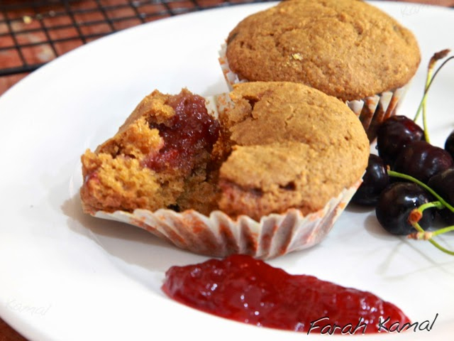 Ditch the bakery stuff and make your own healthy jam filled bran muffins