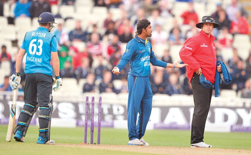 This was only the eighth reported instance of a batsman being run out backing up in an international match. PHOTO: AFP