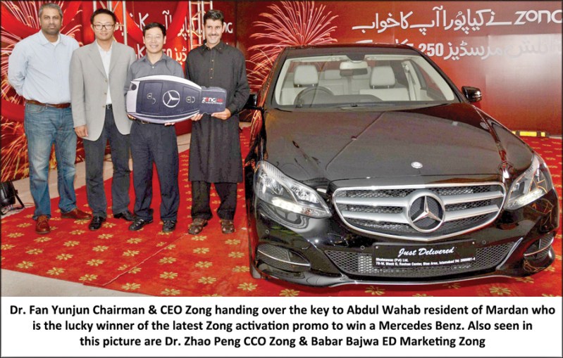 Luxurious surprise: Zong awards Mardan resident Mercedes