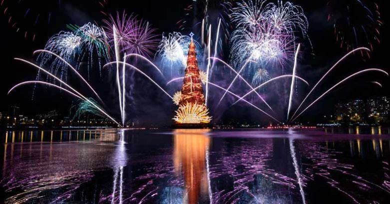 World’s tallest, floating Christmas tree put on display in Brazil