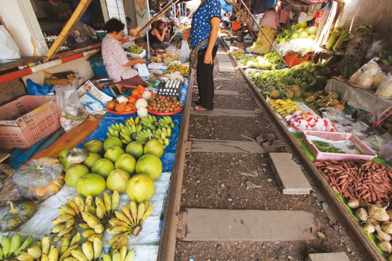 The Talad Rom Hoop market in Thailand attracts a large number of tourists due to its unique location on a railway track.  PHOTO: DANIAL SHAH