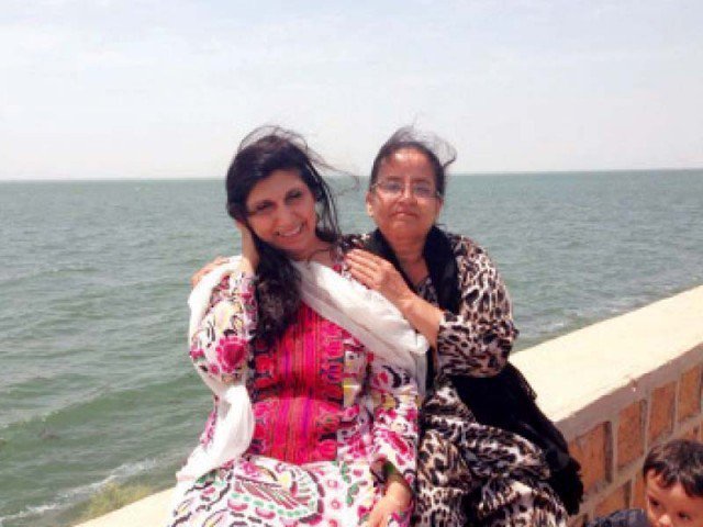 Fouzia Saeed (left) with Tahira Ali (right), the deceased fisherwomen’s activist. PHOTO: COURTESY: FOUZIA SAEED