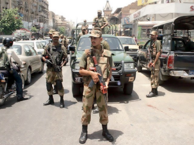 Around 18 men were picked up in a search operation in Baldia Town on March 30.
