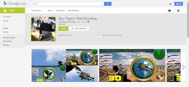 Screengrab of app