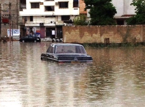 Flooded streets in Pakistan. PHOTO: ZOHAIB AMIN