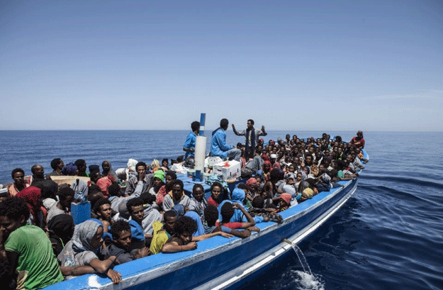 Refugees arrive in Italy and Greece before moving on to other northern European states in the hope of finding jobs PHOTO: AFP