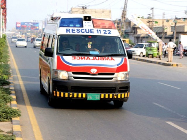 A Rescue 1122 ambulance. PHOTO: FILE
