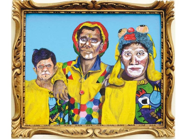 The Three Graces, acrylic on canvas board, 23 x 28 cm, 2015.  PHOTO: SANAT GALLERY