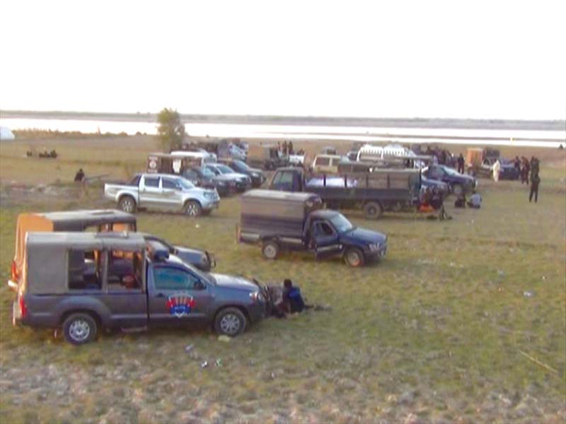 A screen grab of the police vehicles taking part in the operation. PHOTO: EXPRESS TV