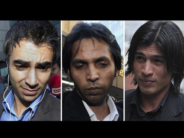 Salman Butt (L), Mohammad Asif (C), and Mohammad Aamir (R). PHOTO: AFP