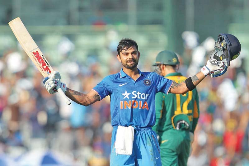 Kohli smashed 138 off 140 balls to record his first century in 13 ODI innings, lifting India to 299-8. PHOTO COURTESY: BCCI