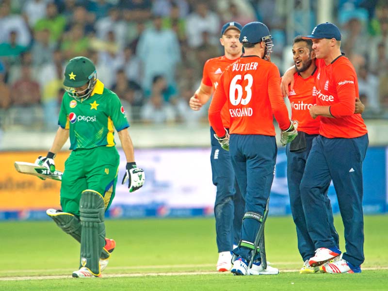 Pakistan were bettered by England in all three departments of the game as they lost the second T20I to surrender the series. PHOTO: AFP