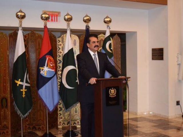 Pakistan Embassy in US hosts a dinner in Gen Raheel's honour. PHOTO: TWITTER @ASIMBAJWA