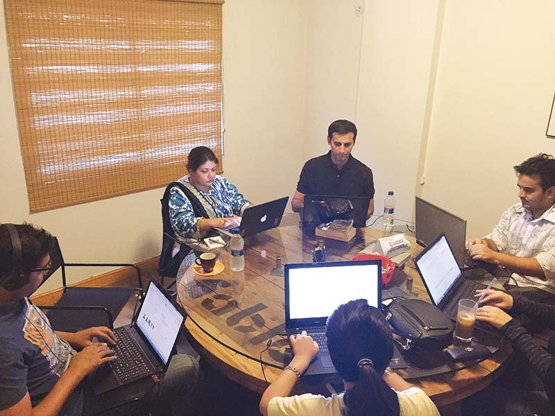 Participants at the final write-in session at T2F in Karachi. PHOTO CREDITS FARHEEN ZEHRA
