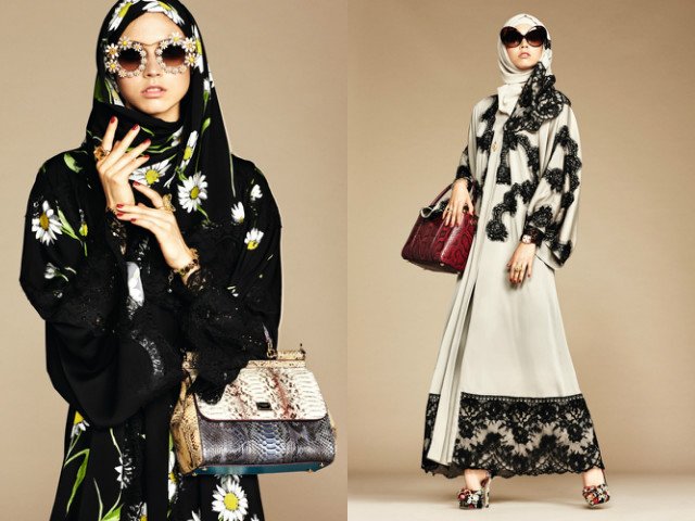 Italian fashion house launches a range of luxe black and sandy beige abayas.
PHOTO: STYLE.COM/ARABIA