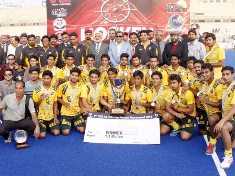 NBP defeated SSGC 2-0 in the final to pocket Rs1.1 million and clinch the title. PHOTO: IRFAN ALI/EXPRESS