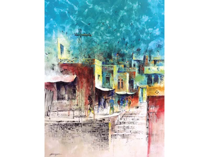 Ahmed Habib’s collection, Bahar Aye wil remain on display till March 31. PHOTO: HAFSAH SARFRAZ/ EXPRESS